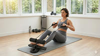 Appareil de fitness multifonctionnel réglable en fonte avec double ventouse pour abdominaux, rouleau abdominal et entraînement de la taille, idéal pour la maison et la gym