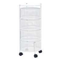 Vente Flash 360 °   Chariot de cuisine rotatif, étagère de rangement multi-niveaux avec roulettes pour fruits et légumes, chariot mobile organisateur d'étagères