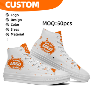 أحذية نسائية عالية الرقبة عصرية من القماش برباط للمشي مع بطانة تسمح بالتنفس وياقة مبطنة لفصلي الصيف والخريف - Product Image 1