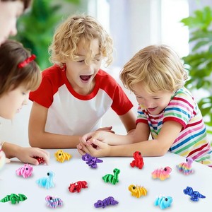 Figurines de dinosaures en plastique colorées, collection d'animaux de dessin animé, ensemble de 24 pièces pour enfants, jouets articulés - Product Image 3