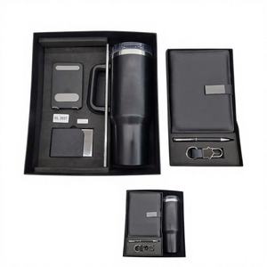 Cuaderno A5 con Cierre Magnético, Tarjetero Metálico, Ranura para Tarjetas de Visita, Botella de Vacío Frío/Caliente, Bolígrafo Metálico, Llavero, Caja de Regalo - Product Image 1