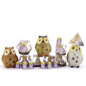 सबसे अच्छी कीमत 7 पीसी पॉलीहेड्रिन रेसिन D4-D20 बेबी उल्लू पशु dnd खेल के लिए सेट - Product Image 2