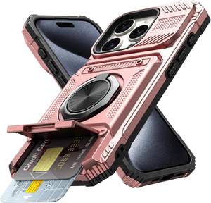 Étui portefeuille Laudtec pour <span class=keywords><strong>iPhone</strong></span> 16 Pro Max avec porte-cartes [pour 2 cartes] et anneau rotatif magnétique à 360°, protection robuste contre les chutes, vente en gros, OEM/ODM/marque privée - Product Image 3