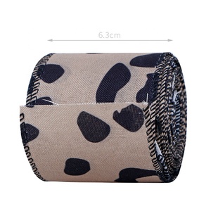 Ruy Băng Vải Bố Họa Tiết Động Vật <span class=keywords><strong>2</strong></span>.5 Inch, Ruy Băng Vải Có Dây Họa Tiết Động Vật, Họa Tiết Da Báo Ngựa Vằn Dùng Để Trang Trí Nhà Cửa - Product Image 3