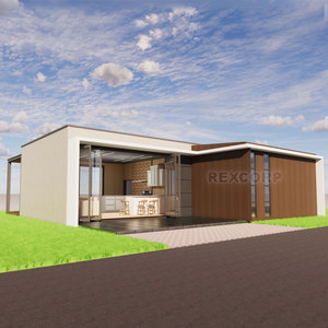 Cabaña Prefabricada Escandinava de Concepto Abierto, Villa Familiar Prefabricada de Lujo, Cabaña Modular en Forma de L con <span class=keywords><strong>Jacuzzi</strong></span> - Product Image 1