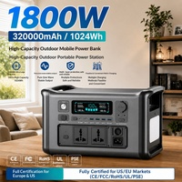 Batterie Externe Portable Transfrontalière pour Extérieur 220V LiFePO4 1800W Haute Puissance avec Protection BMS et Écran LED Multiple