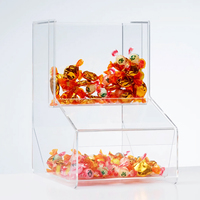 Distributeur de bonbons en acrylique avec cuillères 3 tubes sur présentoir Porte-bonbons en vrac transparent pour buffet, comptoir de cuisine