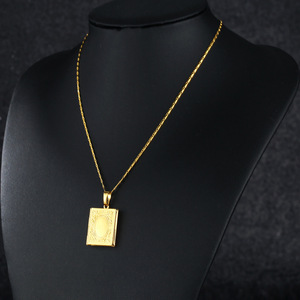 Gold Islam Allah God Totem Quran Muslim Necklace Book Photo <strong>Locket</strong> Necklace for Religion Jewelry