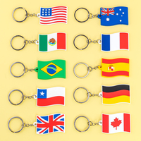 Llavero de PVC 2D con Bandera de País, Forma Personalizada, Bajo MOQ, Directo de Fábrica, para Regalo de Eventos Deportivos de Selecciones Nacionales