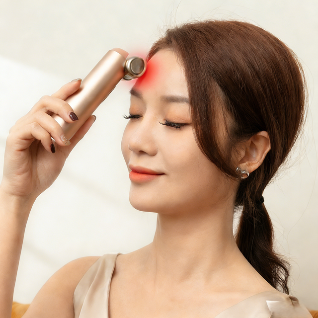 Purple Light Brightening Beauty Wand Dullness Correction Face Lifting Hydrating Anti-Wrinkle Serum Infusion Device Plastic