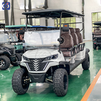 Voiture de golf électrique de luxe CAMP 6 places, homologuée pour la route, avec batterie au lithium et panneaux solaires, buggy tout-terrain