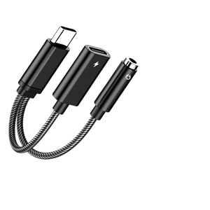 Adaptador para Auriculares, Convertidor Tipo-<span class=keywords><strong>C</strong></span> a <span class=keywords><strong>USB</strong></span> + 3.5mm, Cable de Audio Compacto - Product Image 1