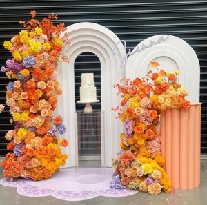 Op maat gemaakte PVC 3D bloemenboog Chiara achtergrondframe nieuw binnenkomende wanddecoratie met lichteffecten voor bruiloften en feesten - Product Image 5