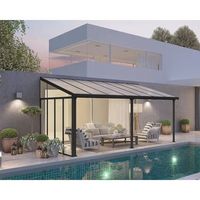Pergola Commerciale en Alliage d'Aluminium avec Auvent Rétractable en PVC Télécommandé, Autoportante et Résistante au Vent pour Restaurants, Cafés et Terrasses