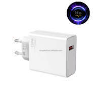 Chargeur Super Rapide Mi Turbo Charge 120W MAX avec Affichage pour Xiaomi Note10pro, 17, 16 Pro/11Ultra avec Câble USB Type C 6A