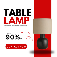 Lampe de table moderne pour usage décoratif Salon Chambre à coucher Bureau Céramique Noir Rond Abat-jour en tissu Éclairage intérieur Lampes LED