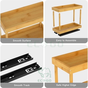 Organisateur de porte-épices coulissant réglable à 2 niveaux: Optimisez le rangement des armoires et des garde-manger sans effort - Product Image 6