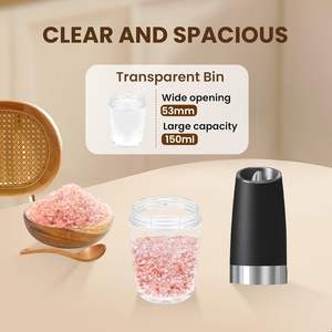 ชุดเครื่องบดเกลือและพริกไทยไฟฟ้าแบบชาร์จได้ พร้อมไฟสีฟ้าและฐานตั้ง - Product Image 3