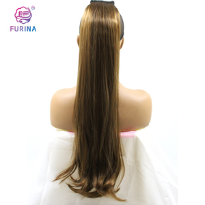 Curly Wholesale 26" 250G Long Wrap Around Hair Extensions Wigs Synthetic Ponytail for Women