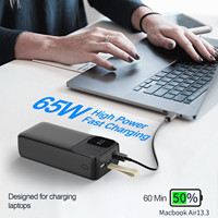 Prix usine 30000mAh Banque de puissance haute capacité 30W 45W 65W Chargeur portable à charge rapide 20000mah 40000mah 50000mah