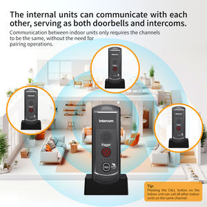 Meilleur rapport qualité-prix, interphone <span class=keywords><strong>sans</strong></span> <span class=keywords><strong>fil</strong></span> demi-duplex, <span class=keywords><strong>sonnette</strong></span> de porte, téléphone de porte audio, résistant à l'eau, alimenté par batterie, portée de 1500 m, charge solaire - Product Image 6