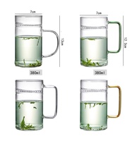 Ensemble de café glacé artisanal de luxe moderne 300 ml en verre borosilicate avec filtre, écologique, résistant à la chaleur, tasse à thé pour l'été
