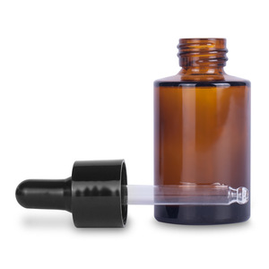 Botellas de vidrio ámbar de 1oz con cuentagotas de aluminio para aceites esenciales, productos químicos de laboratorio de química, colonias y perfumes - Product Image 2
