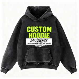 Felpa con Cappuccio Oversize in Cotone 100% con Ricamo Effetto Vissuto, Design alla Moda, Marca di Tendenza <span class=keywords><strong>Streetwear</strong></span>, Personalizzabile per Uomo - Product Image 1