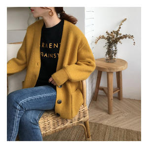 <span class=keywords><strong>Cardigan</strong></span> da Donna con Scollo a V, Maglia Larga Tinta Unita, <span class=keywords><strong>Cardigan</strong></span> Casual con Bottoni, Giacca Invernale - Product Image 4