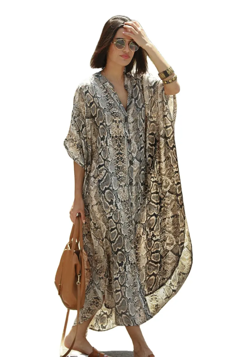 Robe longue à imprimé caftan grande taille, européen et africain, ample, pour femmes, été,