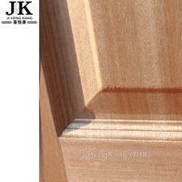 Porte intérieure en bois moderne JHK-FC19 en MDF imperméable avec demi-verre et cadres en placage de bois