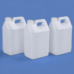 Bidon carré en plastique PE semi-transparent de 5 L avec bouchon à bec de baleine pour l'emballage <span class=keywords><strong>d</strong></span>'<span class=keywords><strong>eau</strong></span>, de vin, de condiments, de produits chimiques liquides - Product Image 2