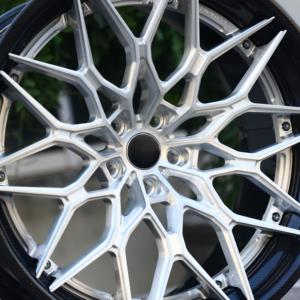 Jantes en fibre de carbone forgées en deux parties HTOR 18-23 pouces, jantes de voiture en fibre de carbone 5X112, noir brossé et argenté pour M2/M3/M4 - Product Image 4