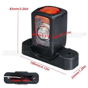 12/24V Truck LED Side <b>Marker</b> Light Triple Amber <b>White</b> Red Indicator Lamps for Trailer Lorry RV Bus - Product Image 6