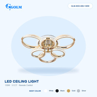 Lampu Plafon LED Modern 130W Bentuk Kotak SMD2835 Besi PS Remote Control 3 CCT Sudut Pencahayaan Plafon Modern
