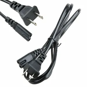 2 Pin Prong US EU Extension Fat Connection For PS2 PS3 PS4 Xbox Controller Power Cord Cable For PS2 AC Power Cable