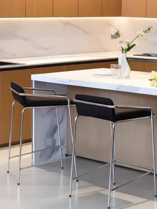Tabouret <span class=keywords><strong>de</strong></span> <span class=keywords><strong>bar</strong></span> minimaliste moderne nordique avec dossier, en acier inoxydable, sans assemblage requis, mobilier <span class=keywords><strong>de</strong></span> <span class=keywords><strong>bar</strong></span> à domicile, <span class=keywords><strong>chaise</strong></span> <span class=keywords><strong>de</strong></span> comptoir - Product Image 4