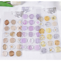 Autocollants de sceau de cire translucides Shanle, sceaux en relief 3D floraux pour enveloppes, décorations imprimées pour scrapbooking