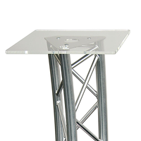 PLUSTRUSS Pupitre de Scène Professionnel en Alliage d'Aluminium Argenté, Robuste et Léger, avec Plateau en Acrylique Soudé et Réglable, Anti-Rouille