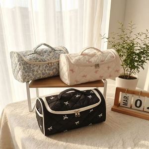 Custom Printed Large Capacity Quilted Polyester <b>Makeup</b> Bag Wide Open Zipper Travel Toiletry Organizer Hair Dryer Storage <b>Case</b> - Product Image 5