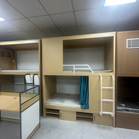 Lit superposé moderne double, design capsule, vente en gros, lit d'hôtel en bois et en fer, pour dortoir scolaire et étudiant