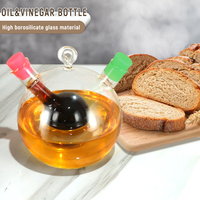 Offres Spéciales en ligne Bouteille 2 en 1 de vinaigre et d'huile en verre Bouteilles de sauce de soja Bouteille de vinaigre Huile de vinaigre Cruet