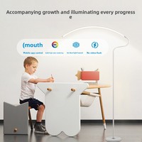 Lampe de sol LED minimaliste moderne en fer, avec lumière à spectre complet pour protéger les yeux, pour salon, chambre, bureau