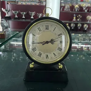 Antique Looking Vintage Solid Wood Desktop Clock Wooden Mantel Clock