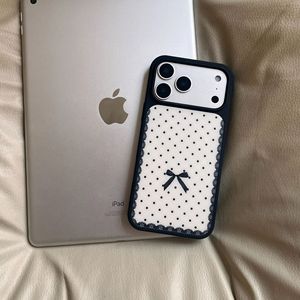 <span class=keywords><strong>Coque</strong></span> de téléphone pour fille à pois en dentelle <span class=keywords><strong>avec</strong></span> nœud, compatible <span class=keywords><strong>avec</strong></span> <span class=keywords><strong>iPhone</strong></span> 17 16 15 14 13 12 <span class=keywords><strong>11</strong></span> Pro Max, étui de protection en acrylique 2-en-1 - Product Image 2