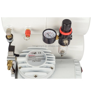 Популярный безмасляный компрессор HSENG AS06T 1/4 л.с. с ресивером 8 л и фильтром для временных татуировок, аэрографов и пневмоинструментов - Product Image 2