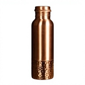 Half Hammered Half <b>Plain</b> Copper Eco-Friendly Portable Large Capacity Metal <b>Water</b> <b>Bottle</b> - Product Image 1