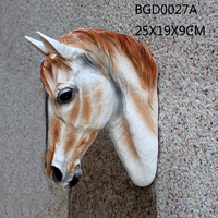 Statue de cheval en polyrésine naturelle, décoration murale de tête de cheval, en vente