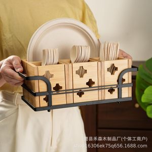 Estante de Almacenamiento de Cocina de Bambú, Escurridor de Platos Multifuncional con Panel Deslizable, Fácil de Limpiar, Organizador de Vajilla - Product Image 2