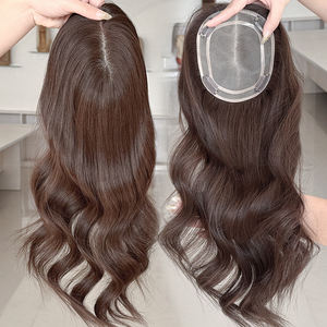 Topper de cheveux humains vierges bruts européens brun foncé, base mono 5x6, pour femmes, prêt à être expédié, vente en gros directe usine - Product Image 1